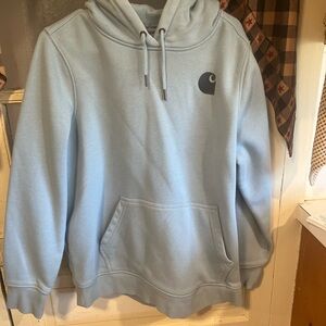 Carhartt Pale Blue Pullover Hoodie with Chest Logo